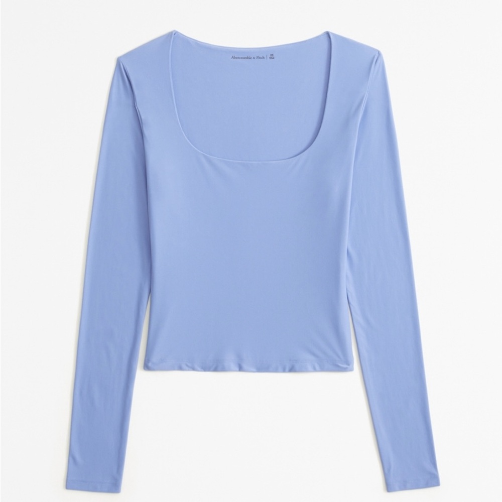 Abercrombie & Fitch Soft Matte Long-Sleeve Squareneck Top